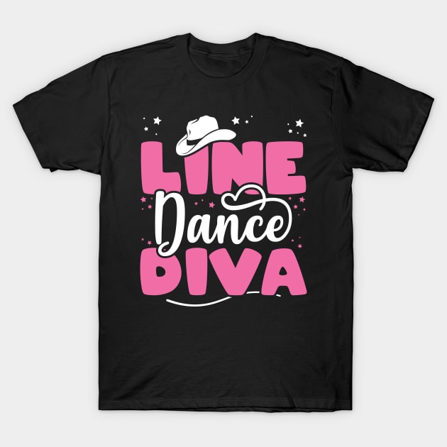 Line Dance Diva - Western Country Dancing design T-Shirt by theodoros20